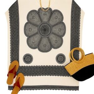 Lani Lau Hawaii Handmade Batik Floral Caftan Dress OS Rayon Resort Coastal Chic